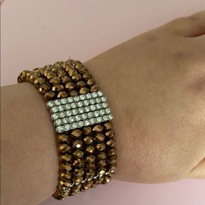 Brown/bronze beaded shiny brace